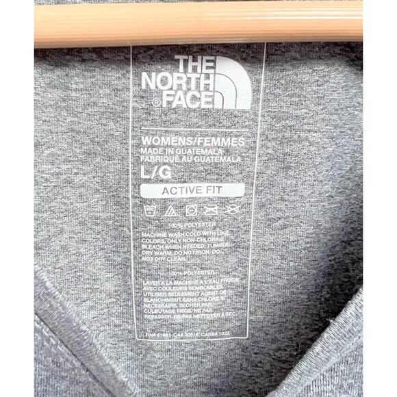 The North Face V Neck T-Shirt Short Sleeves Lightweight Gray Women sz Large - Picture 5 of 9
